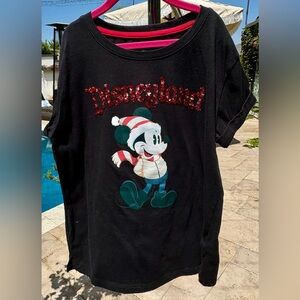 Disney Parks Disneyland Sequin Mickey Holiday Tee